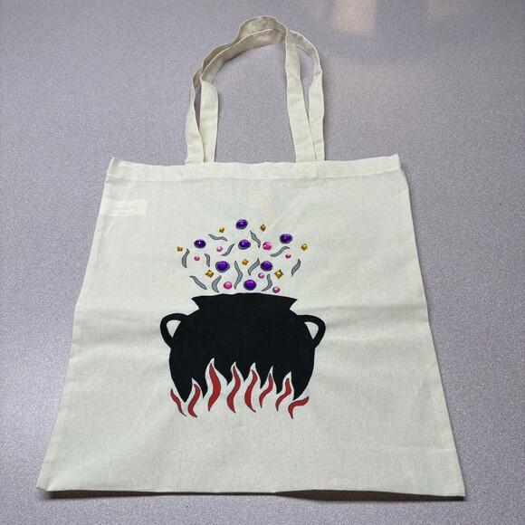 Magic Cauldron Hand Painted Halloween Trick or Treat Bag - Picture 1 of 7